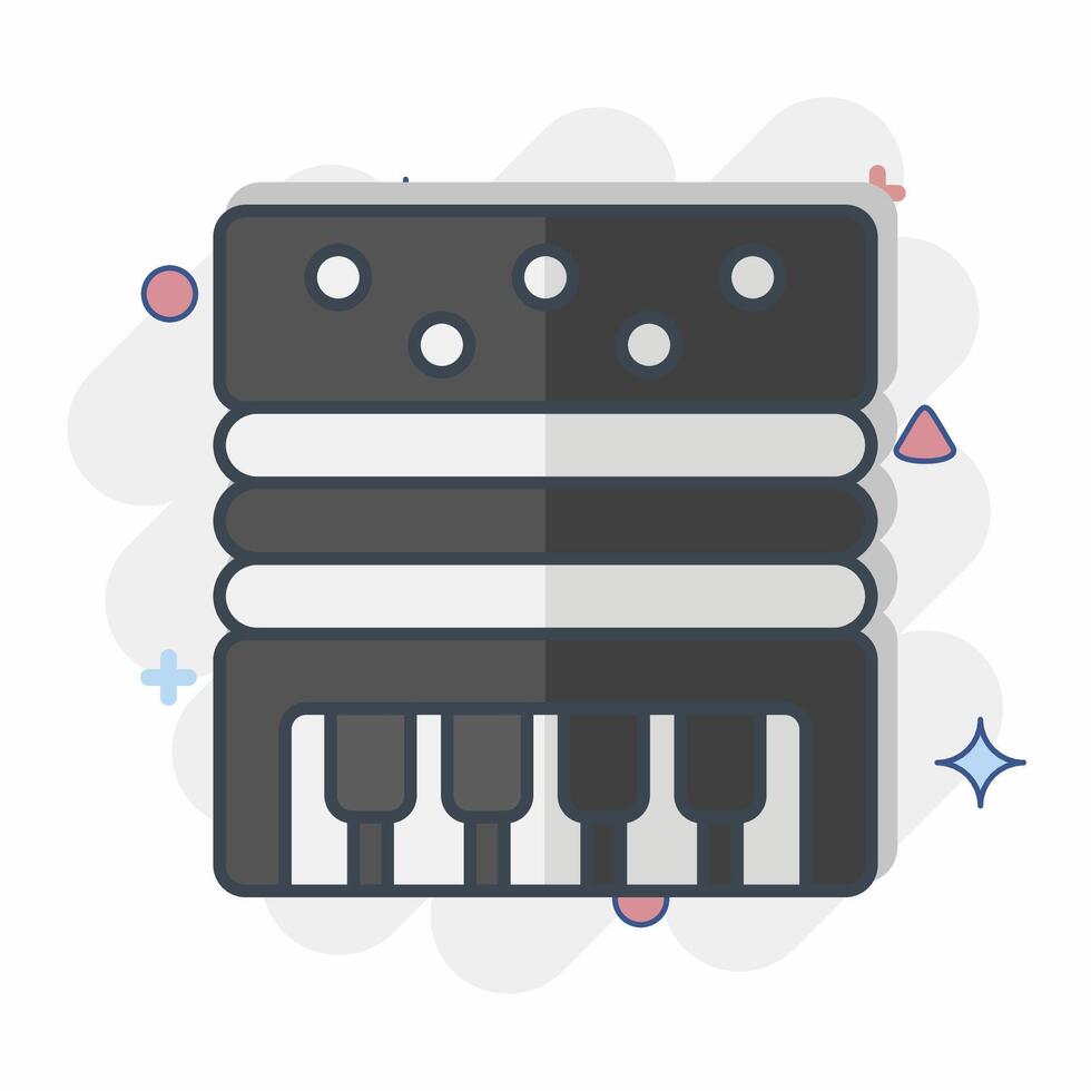 icône accordéon. en relation à parade symbole. bande dessinée style. Facile conception illustration vecteur