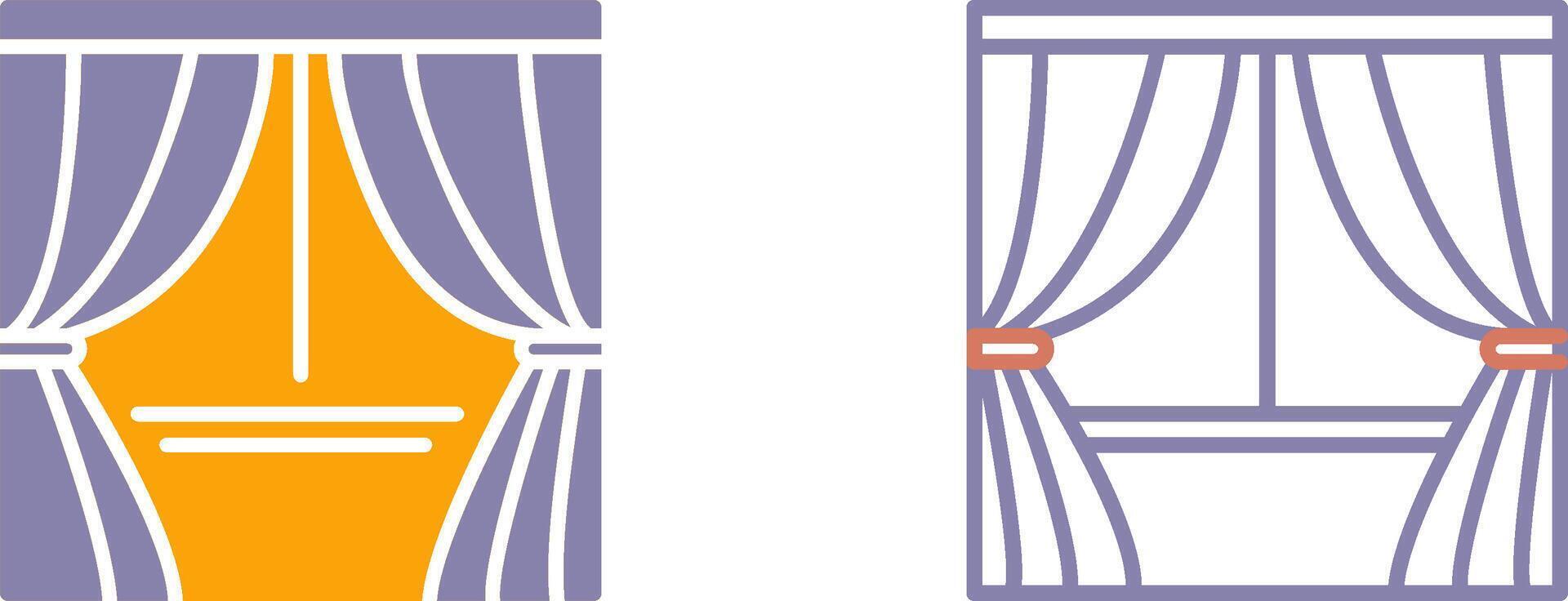 conception d'icône de rideaux vecteur