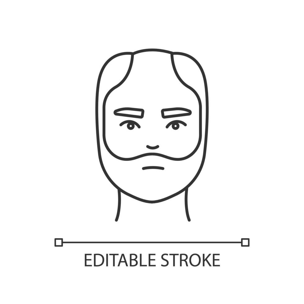 icône linéaire parfaite de pixel de cheveux masculins. homme atteint d'alopécie. problème de chute de cheveux. point de calvitie. illustration personnalisable de fine ligne. symbole de contour. dessin de contour isolé de vecteur. trait modifiable vecteur