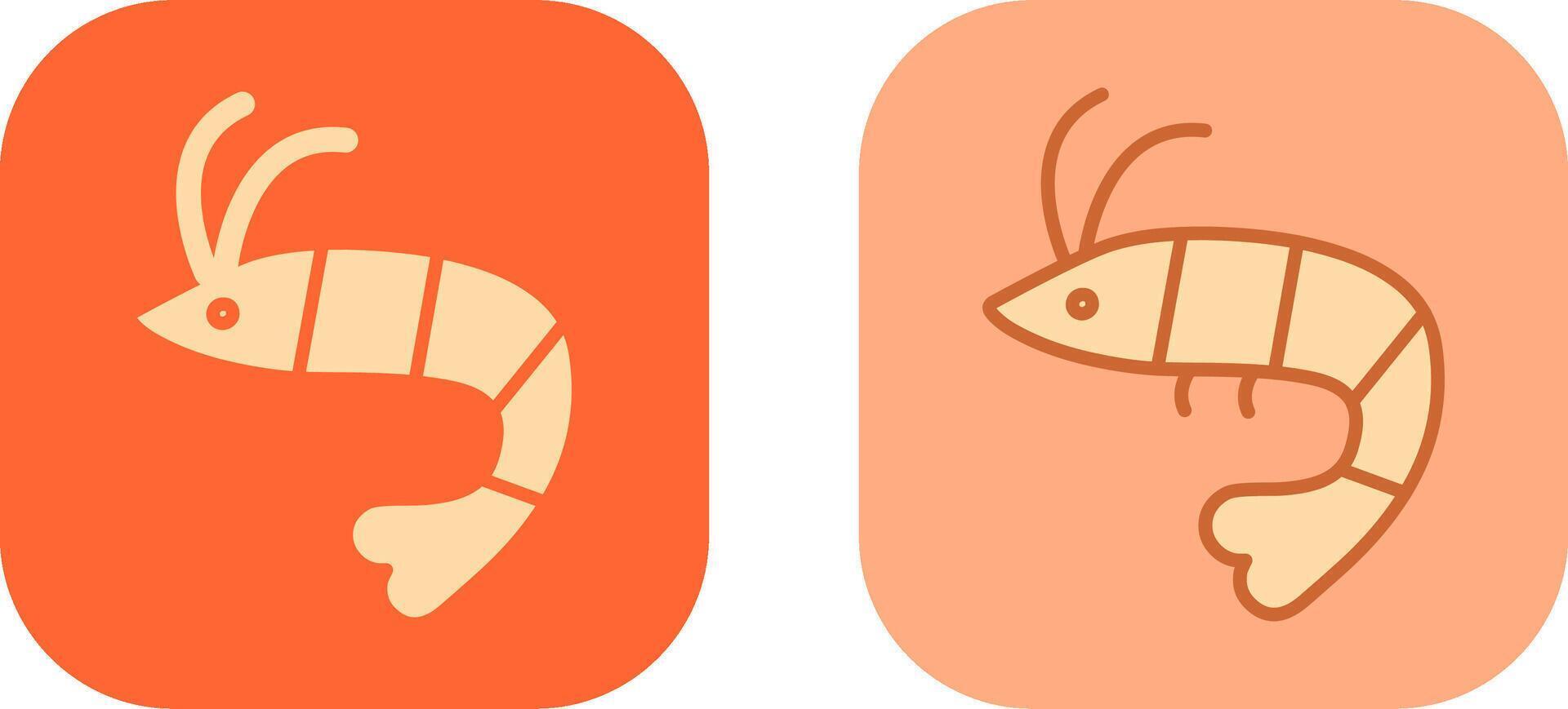 conception d'icônes de crevettes vecteur