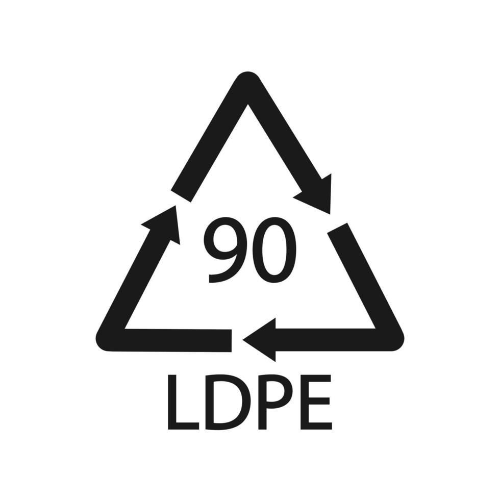 symbole de recyclage des composites ldpe 90. illustration vectorielle vecteur