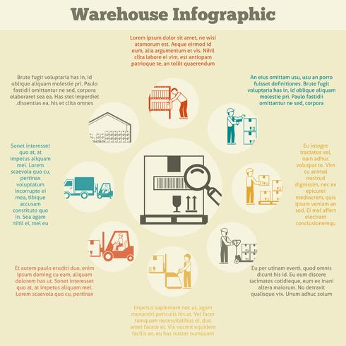 Ensemble d&#39;infographie entrepôt vecteur