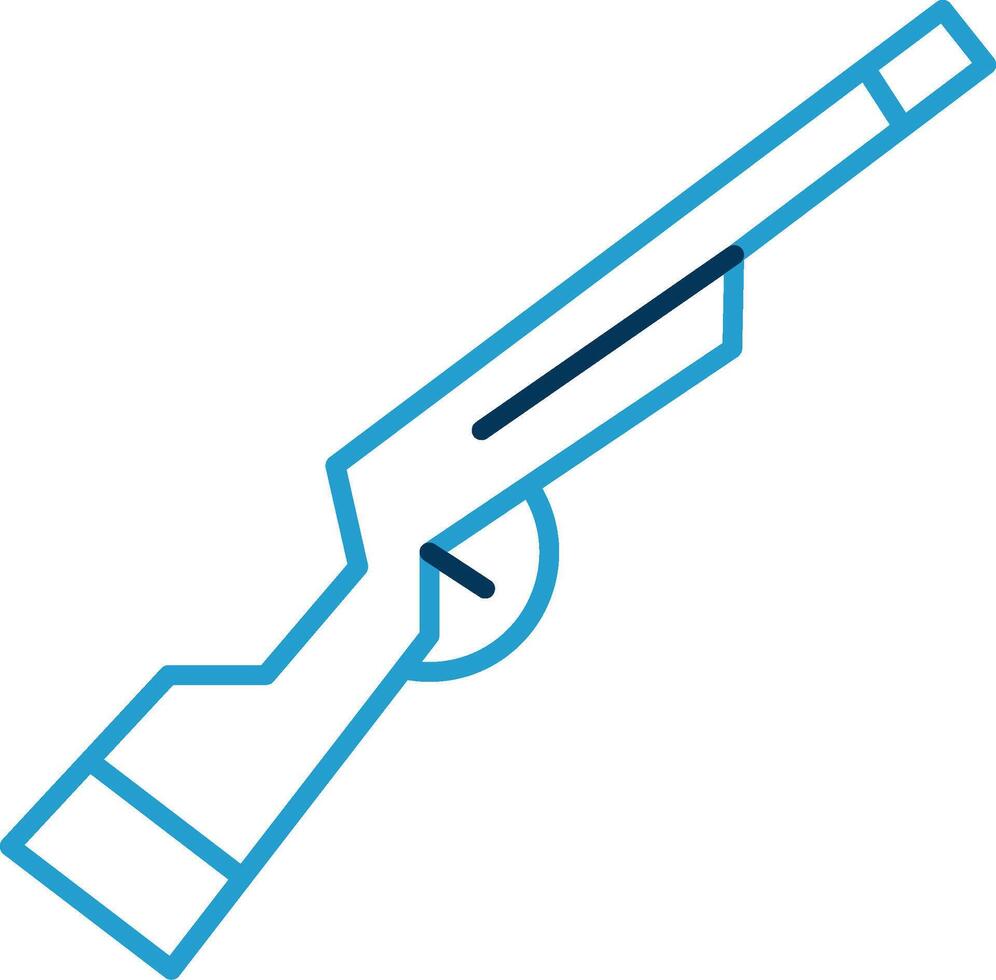 fusil à pompe ligne bleu deux Couleur icône vecteur