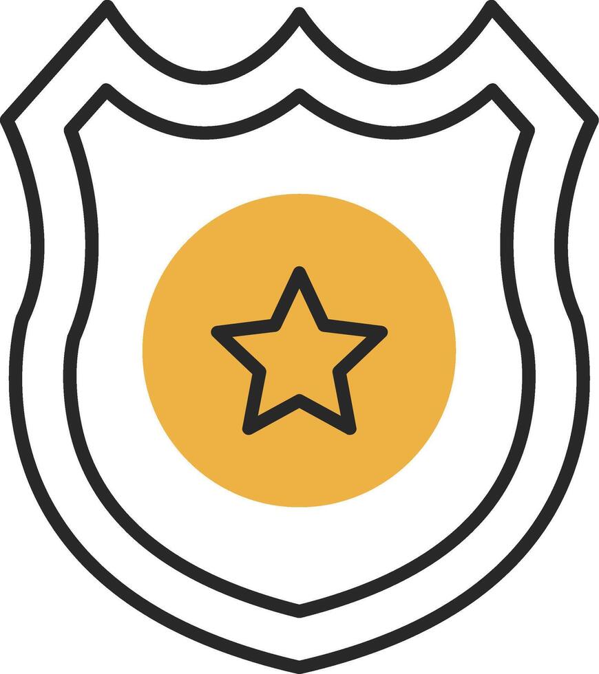police badge écorché rempli icône vecteur