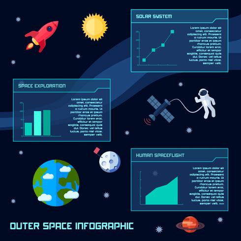 Ensemble d&#39;infographie spatiale vecteur