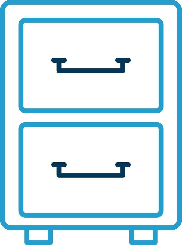 remplissage cabinet ligne bleu deux Couleur icône vecteur