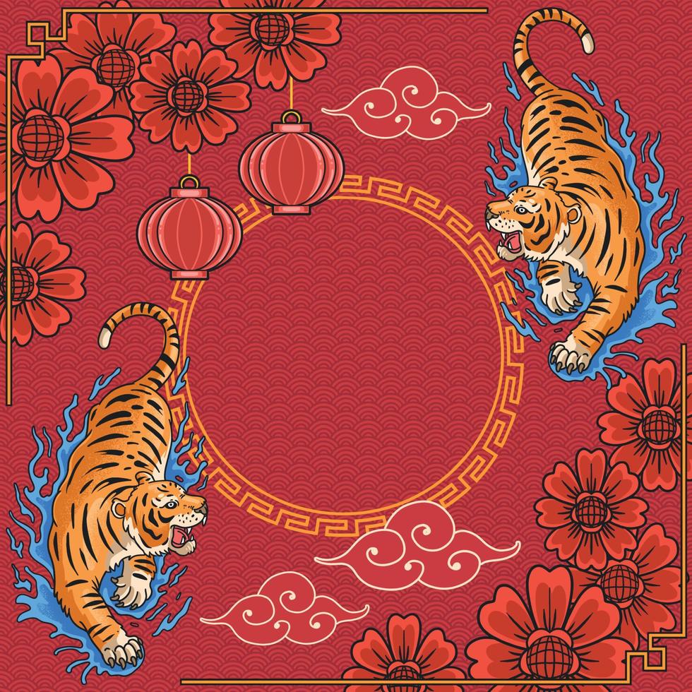 ornement de tigre du nouvel an chinois vecteur