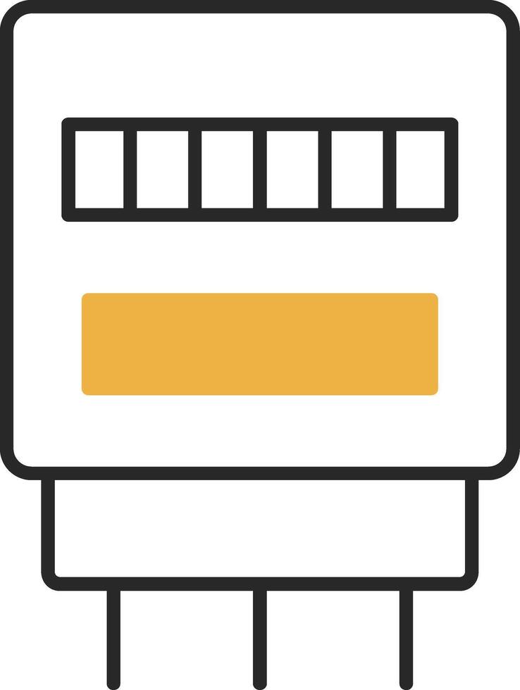 électrique compteur écorché rempli icône vecteur
