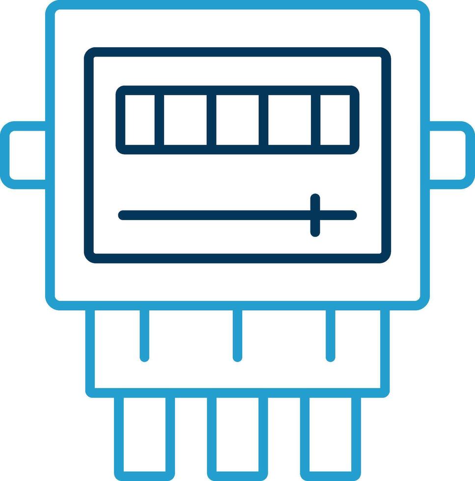 électrique mètre ligne bleu deux Couleur icône vecteur