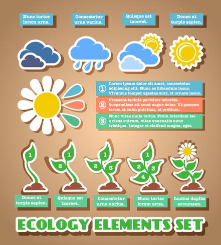 Éléments d&#39;infographie eco vert vecteur