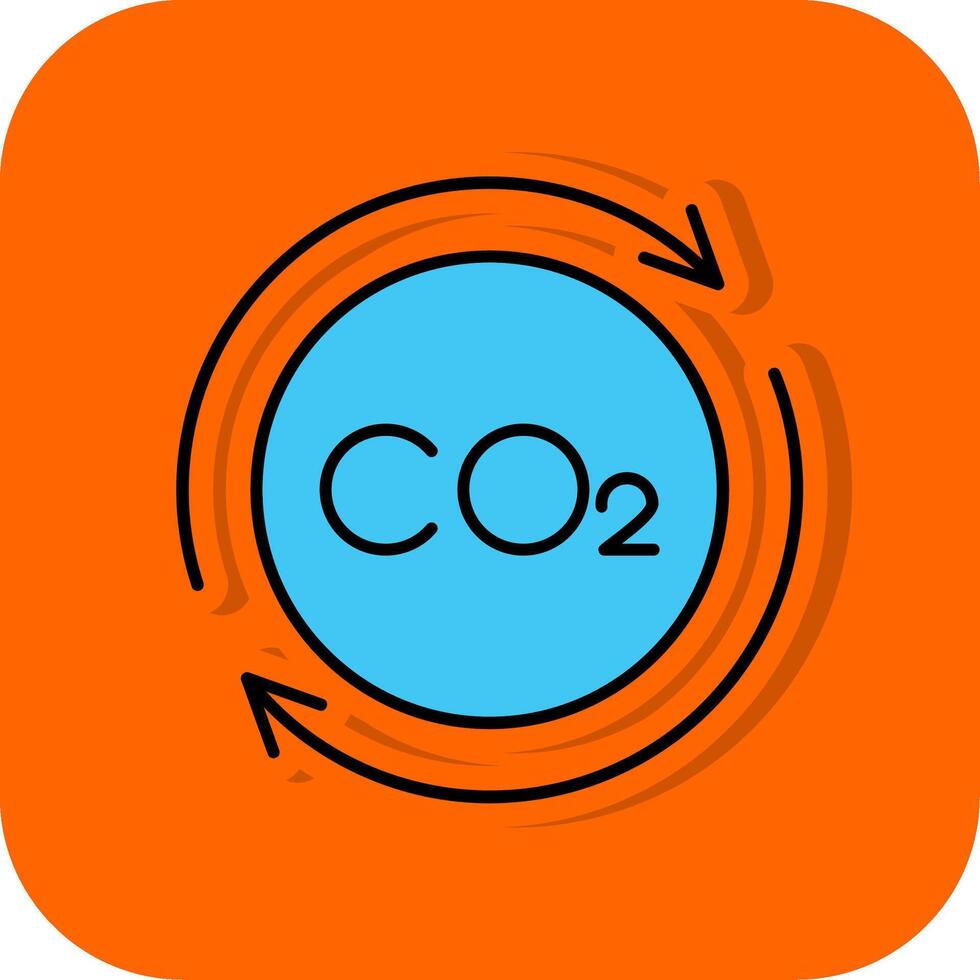 carbone cycle rempli Orange Contexte icône vecteur