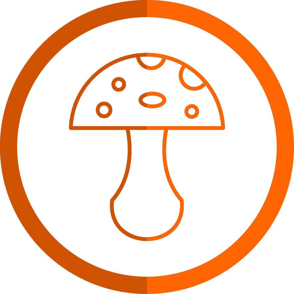 champignon ligne Orange cercle icône vecteur