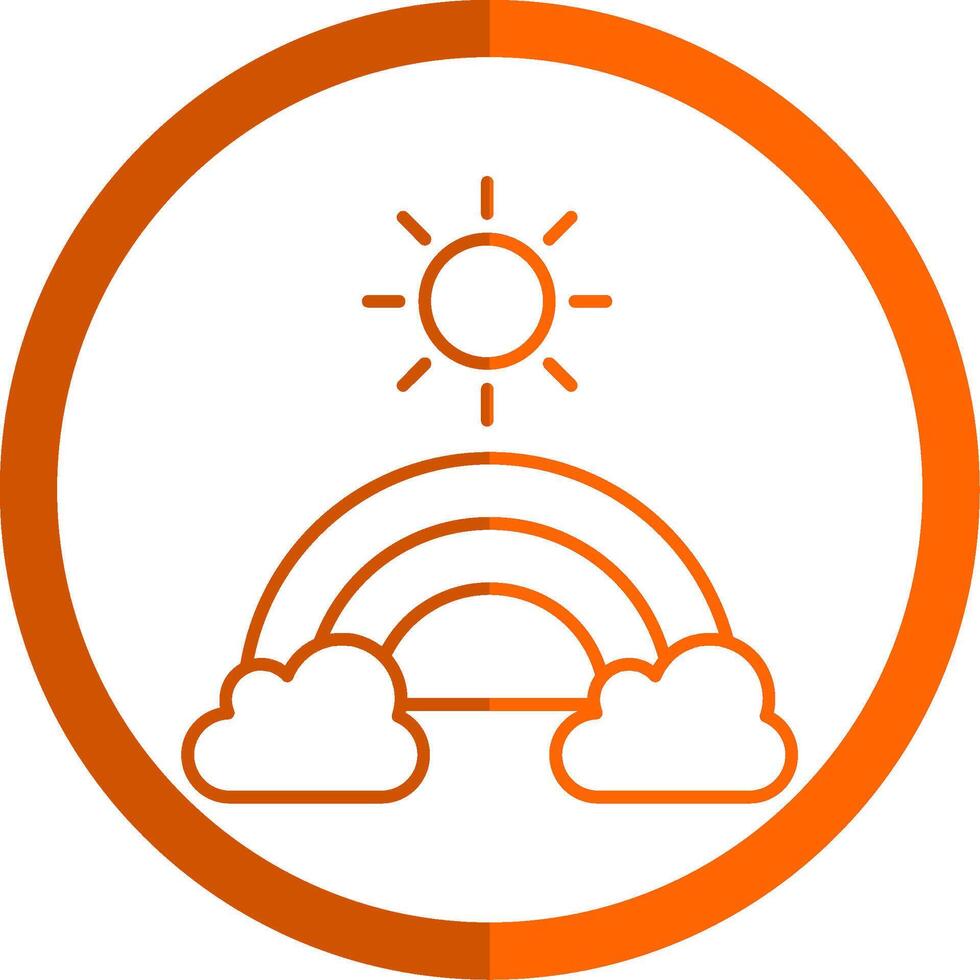 arc en ciel ligne Orange cercle icône vecteur