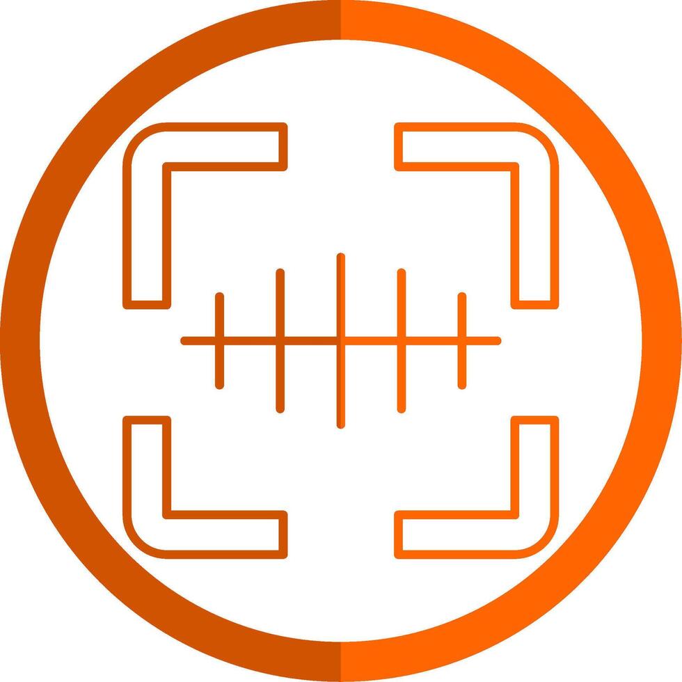 code à barre scanner ligne Orange cercle icône vecteur