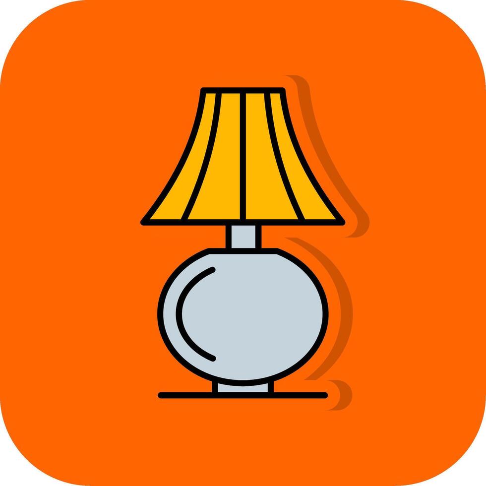 table lampe rempli Orange Contexte icône vecteur