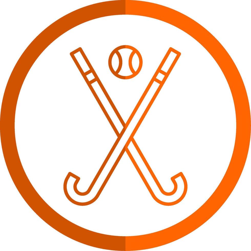 le hockey ligne Orange cercle icône vecteur