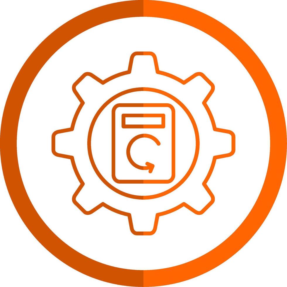 processus Les données ligne Orange cercle icône vecteur