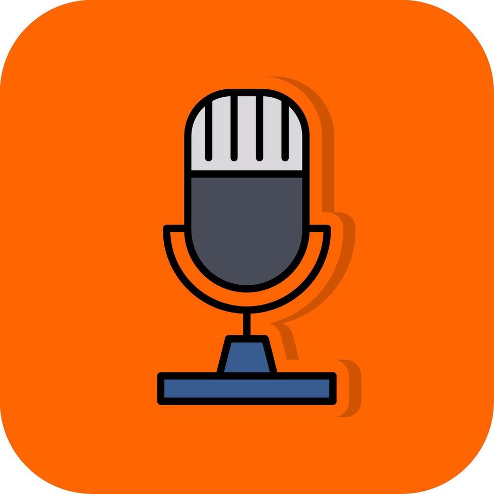 microphone rempli Orange Contexte icône vecteur