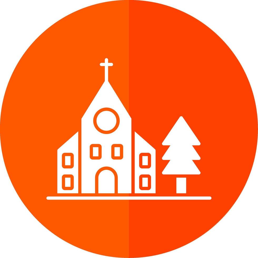 église glyphe rouge cercle icône vecteur