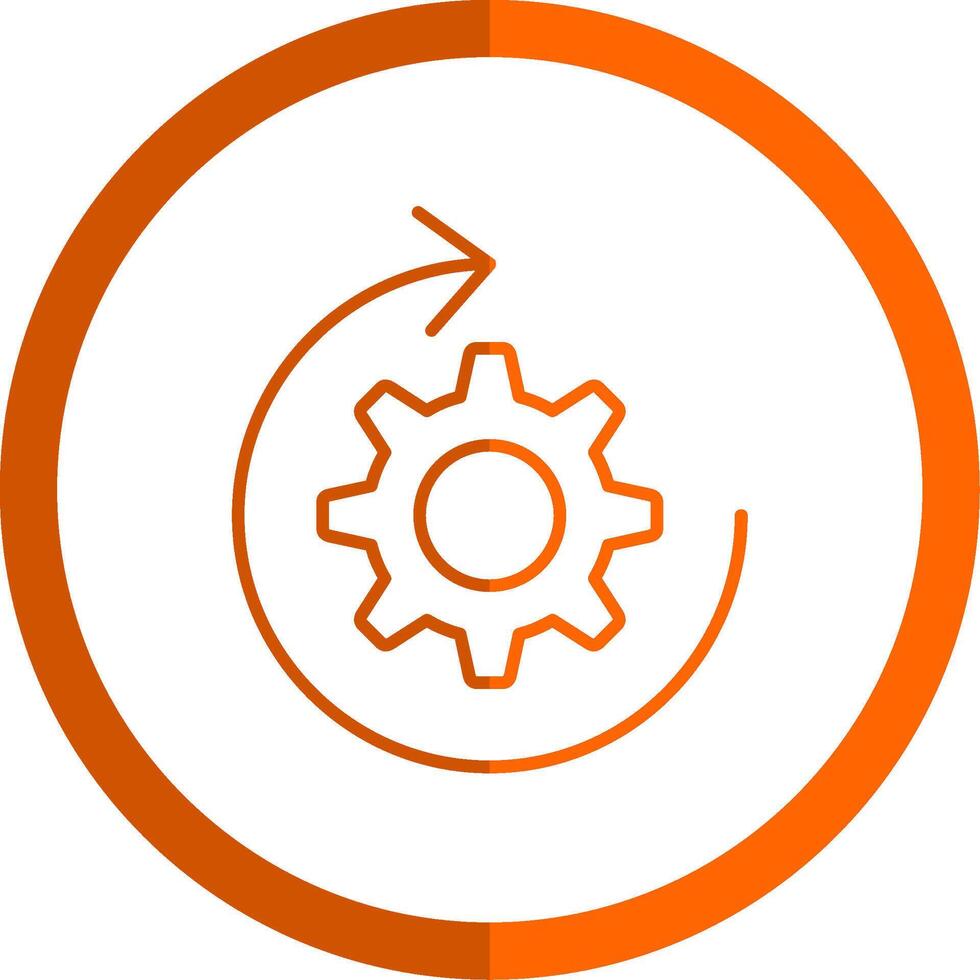 processus ligne Orange cercle icône vecteur
