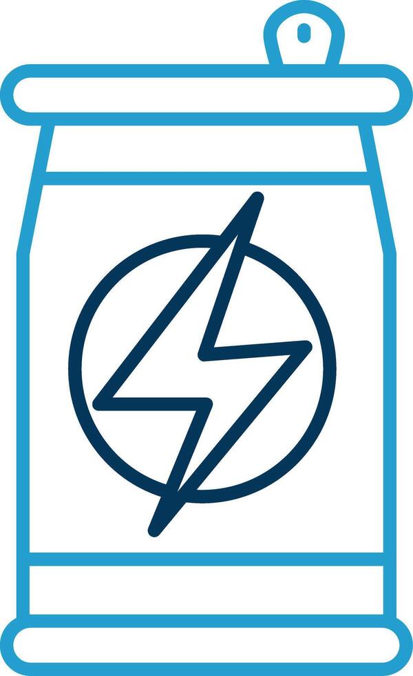 énergie boisson ligne bleu deux Couleur icône vecteur