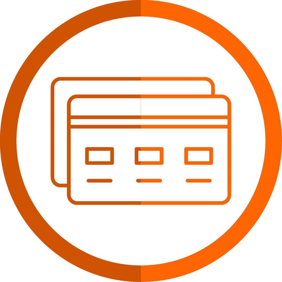 banque carte ligne Orange cercle icône vecteur