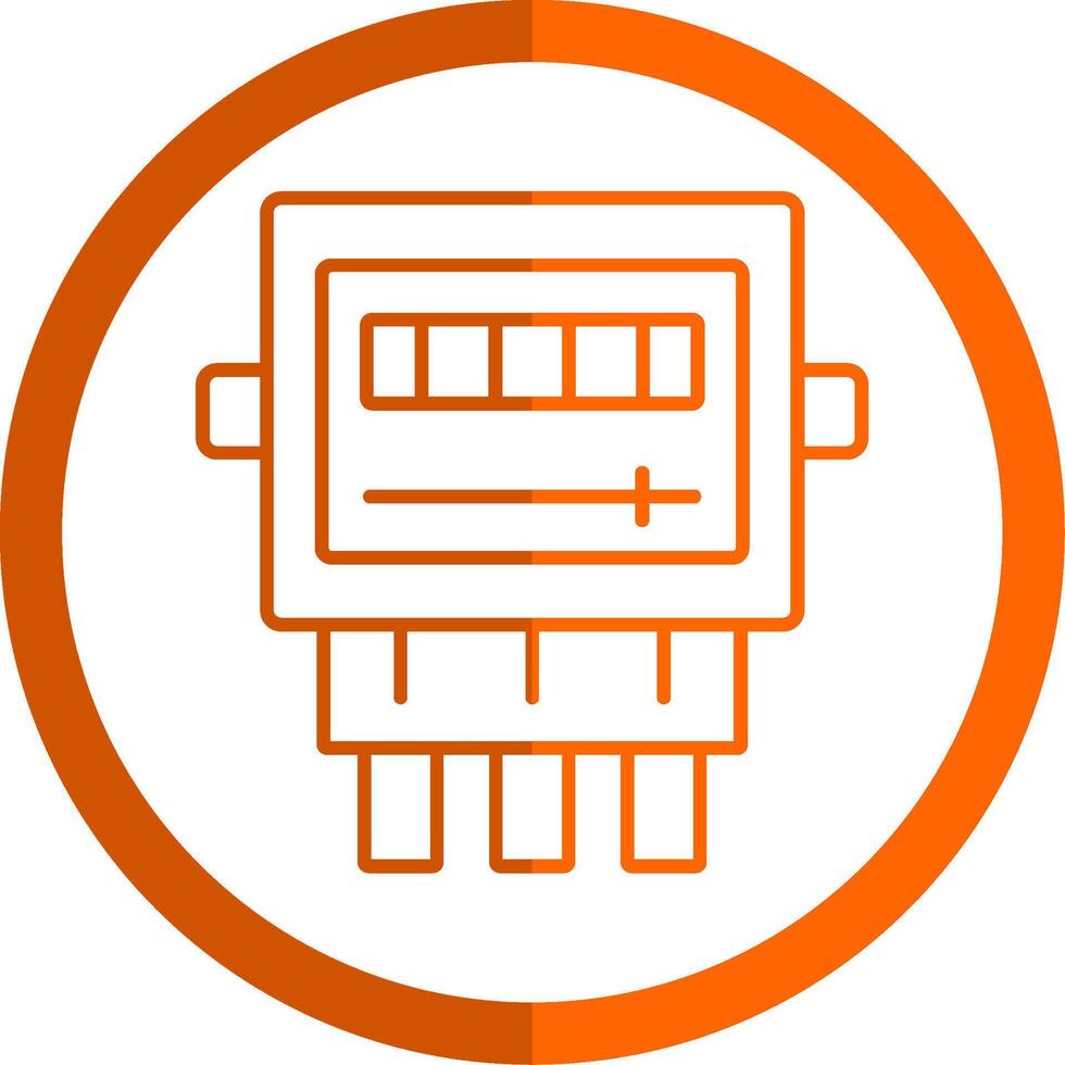 électrique mètre ligne Orange cercle icône vecteur