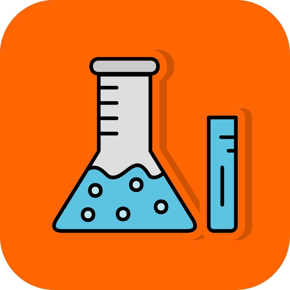 chimie rempli Orange Contexte icône vecteur