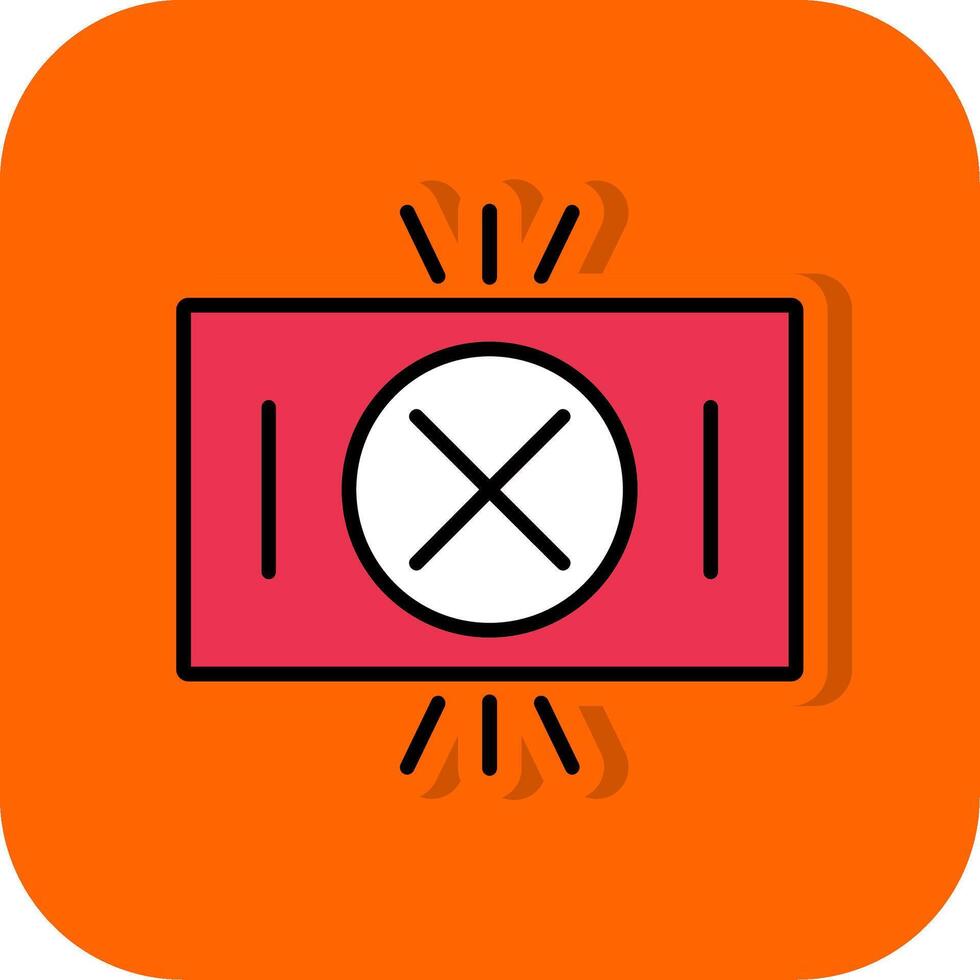 rouge carte rempli Orange Contexte icône vecteur
