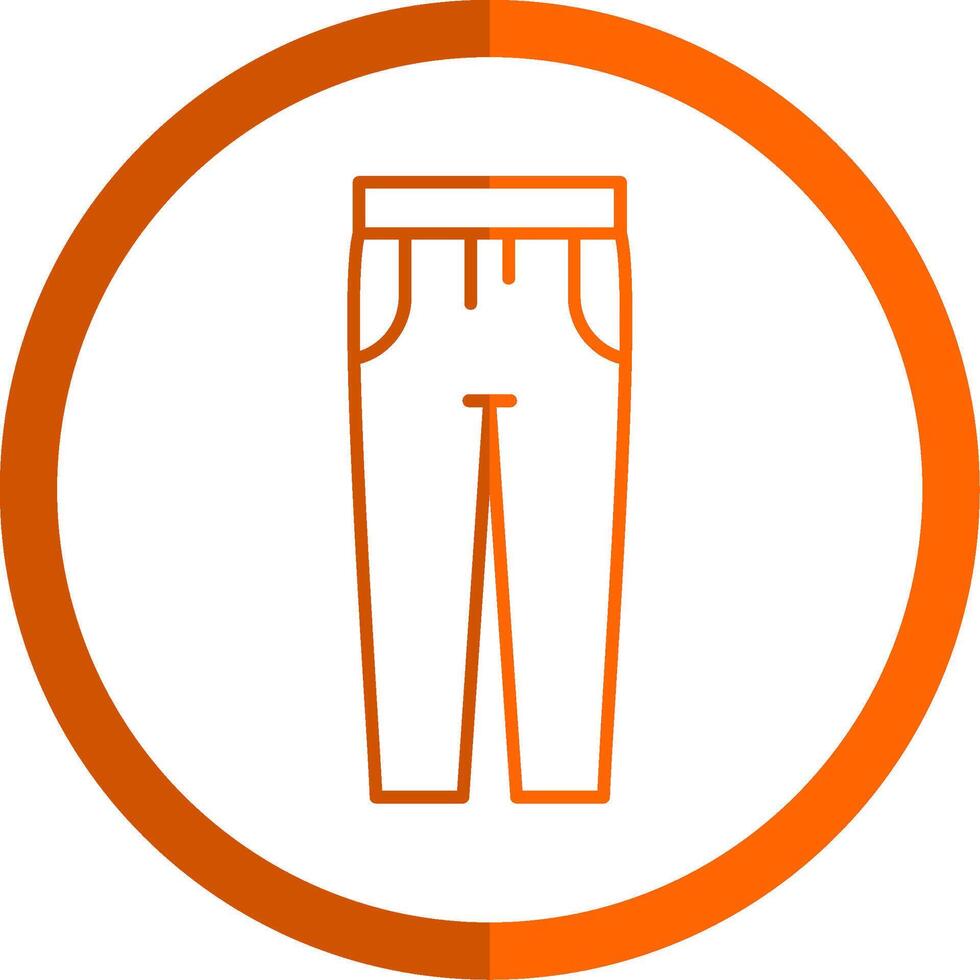 pantalon ligne Orange cercle icône vecteur