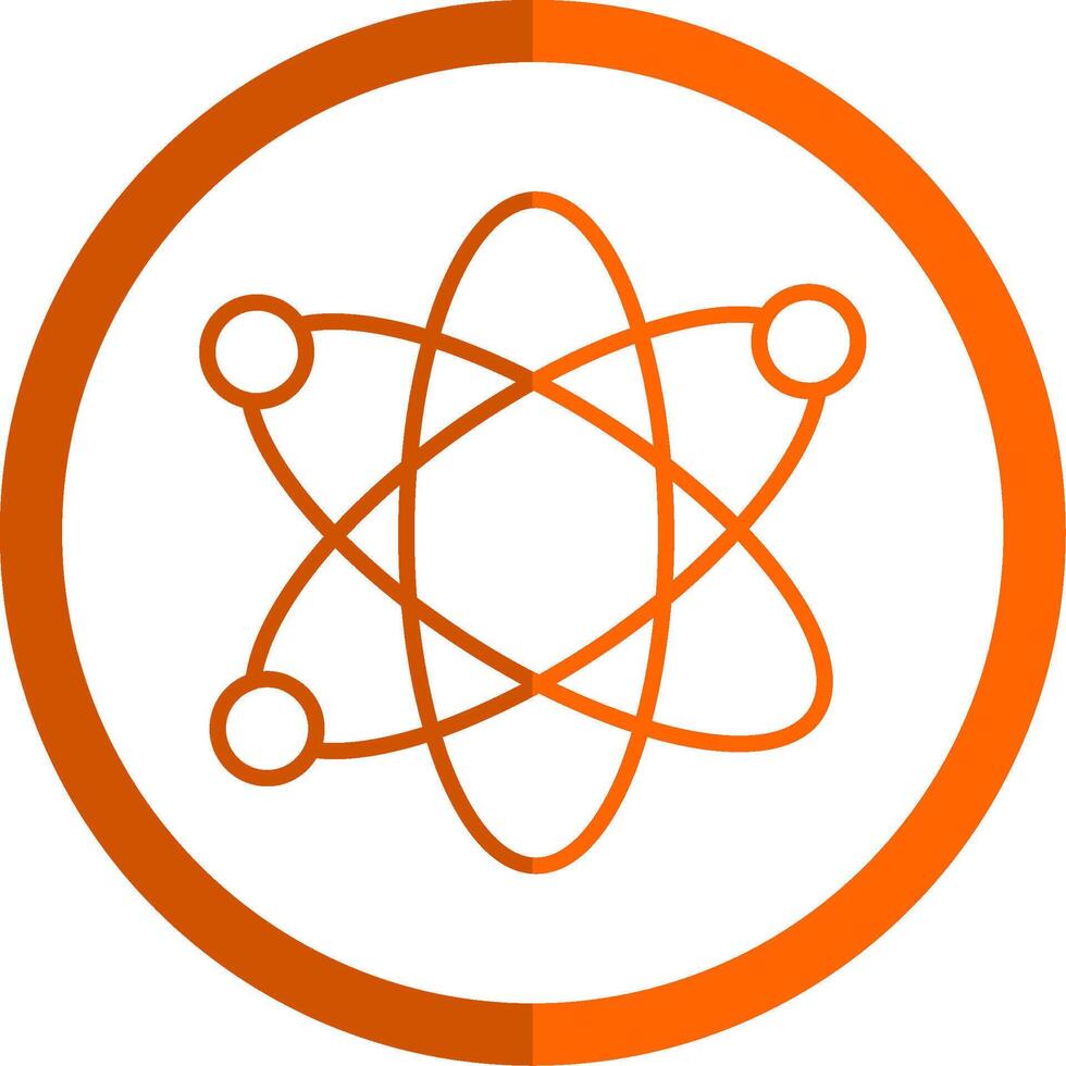 noyau ligne Orange cercle icône vecteur