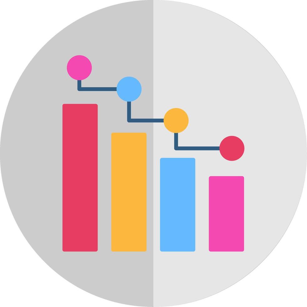 Statistiques plat échelle icône vecteur