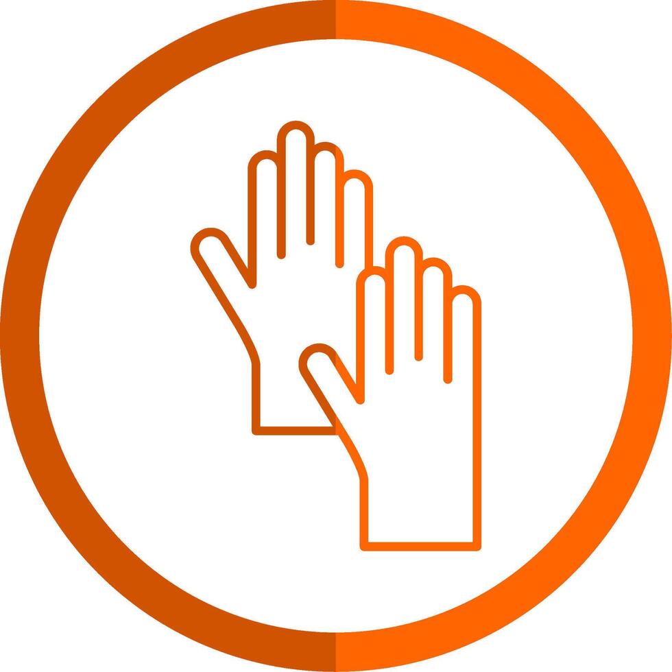 nettoyage gants ligne Orange cercle icône vecteur