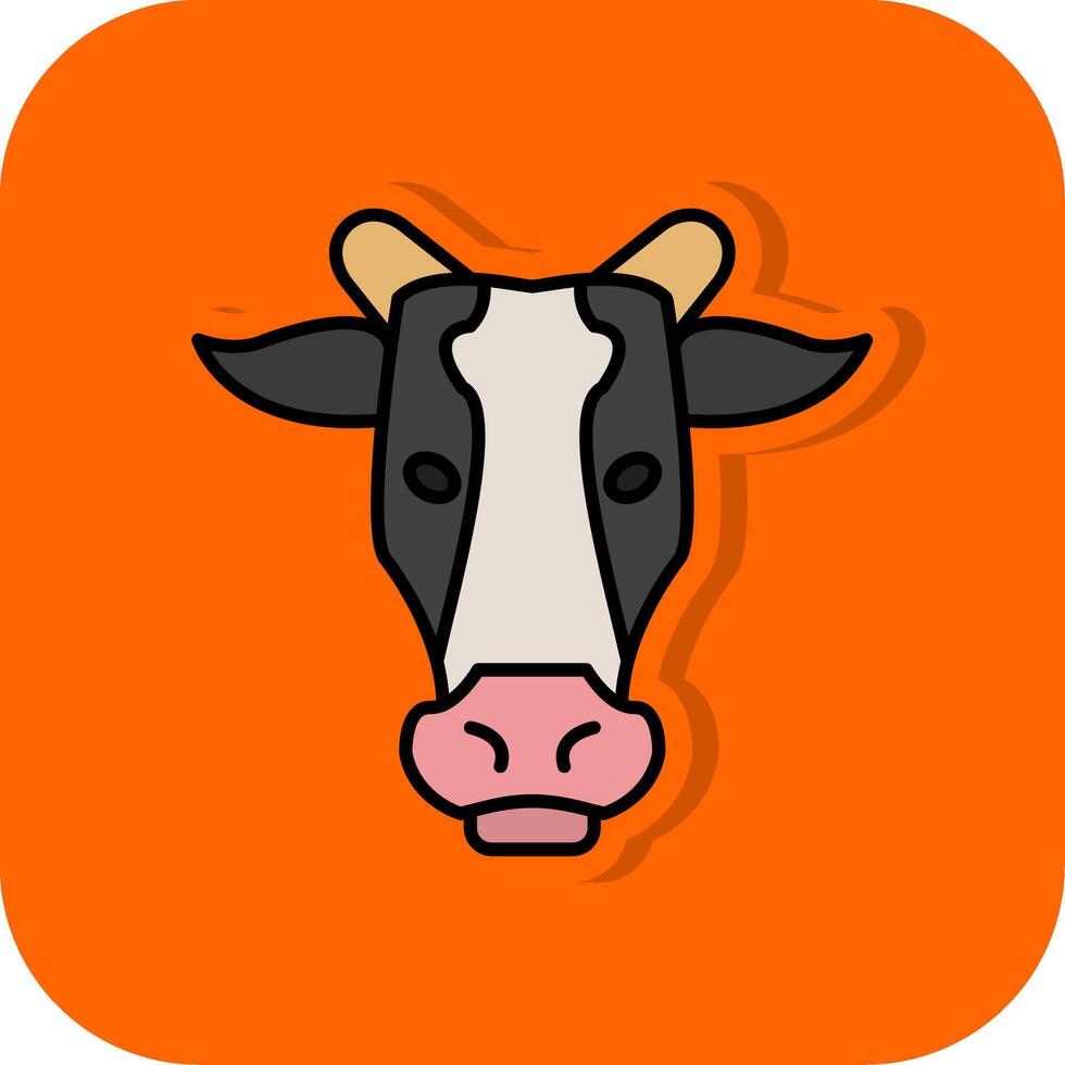 vache rempli Orange Contexte icône vecteur