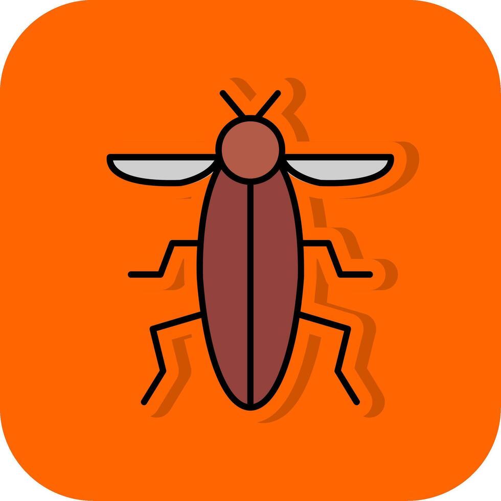 insecte rempli Orange Contexte icône vecteur