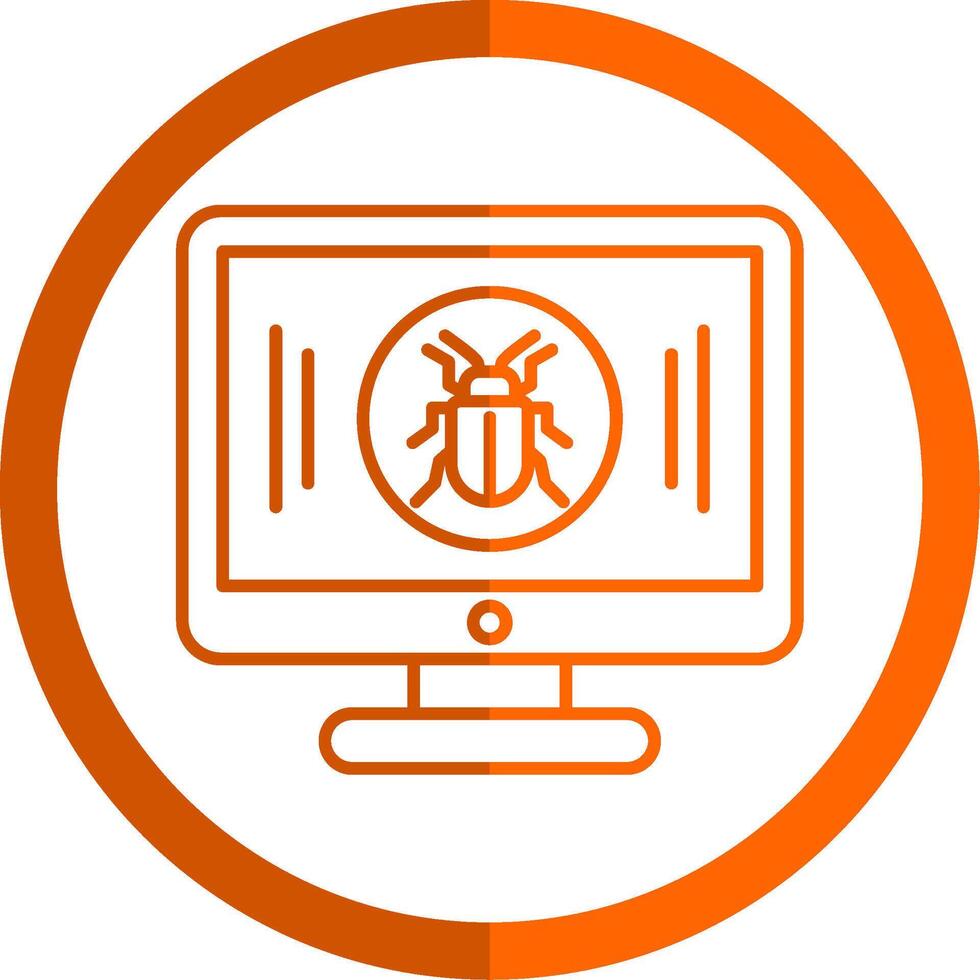 malware ligne Orange cercle icône vecteur