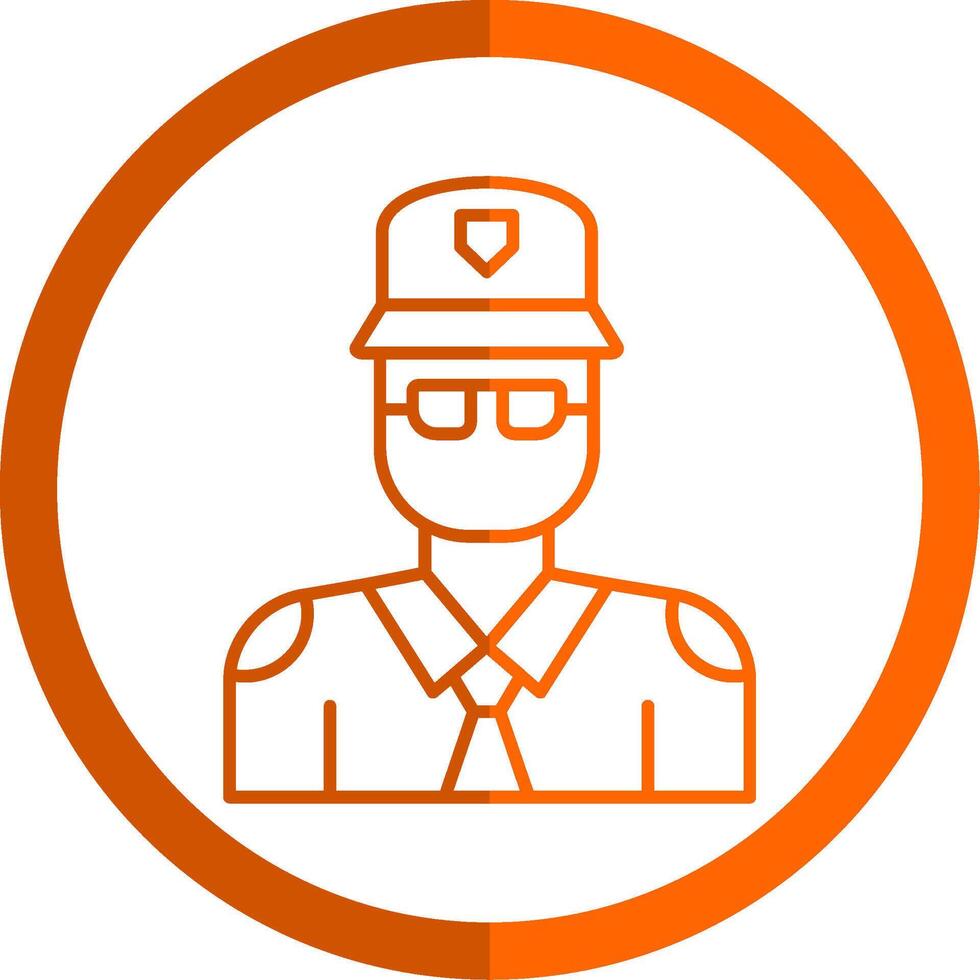 police ligne Orange cercle icône vecteur