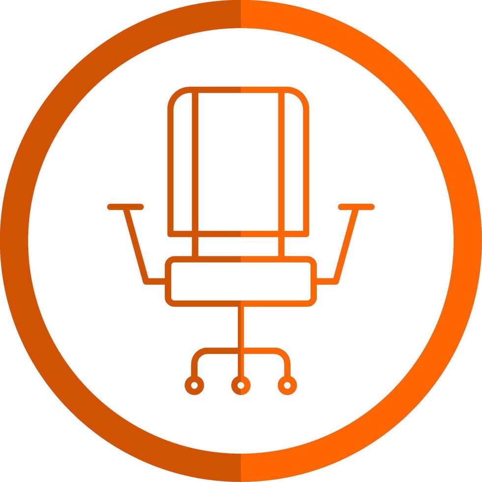 chaise ligne Orange cercle icône vecteur