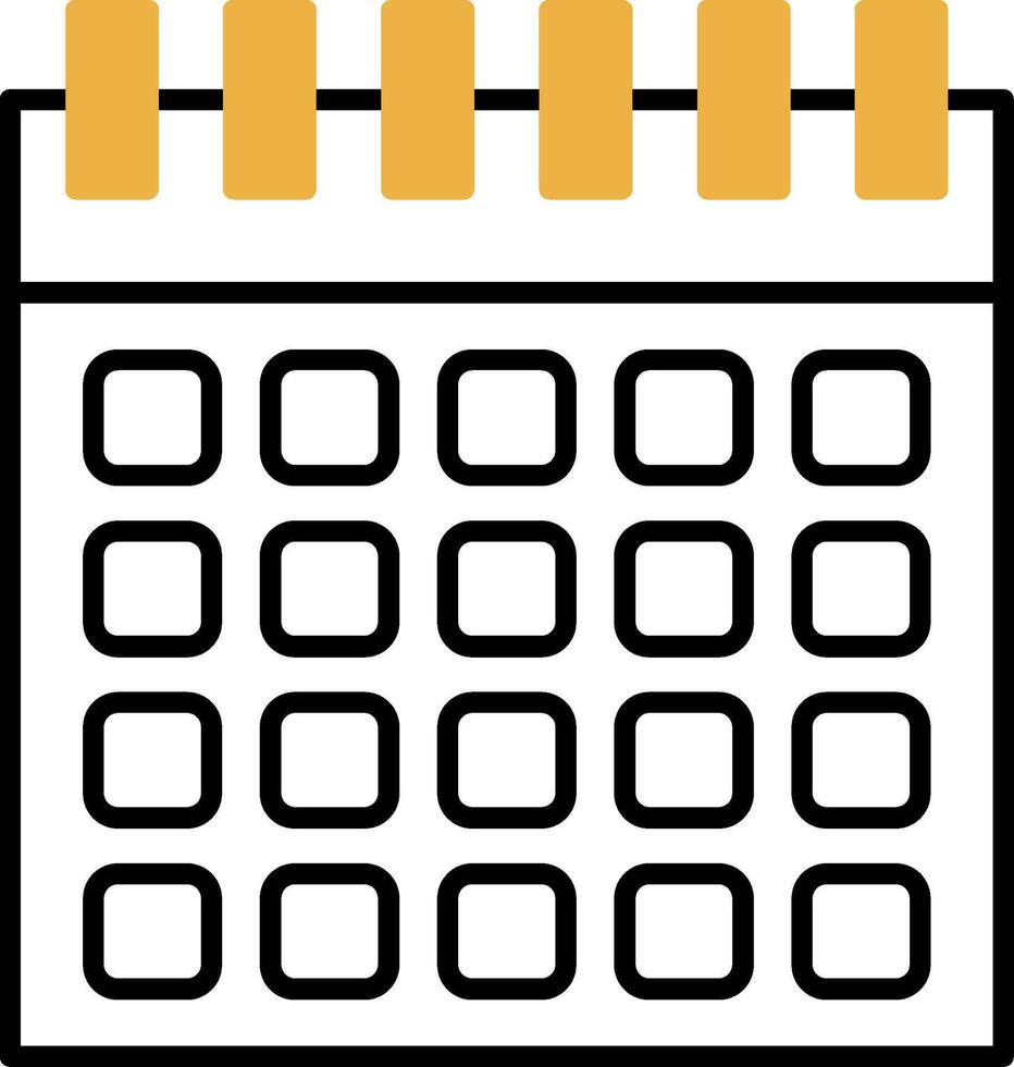 calendrier écorché rempli icône vecteur