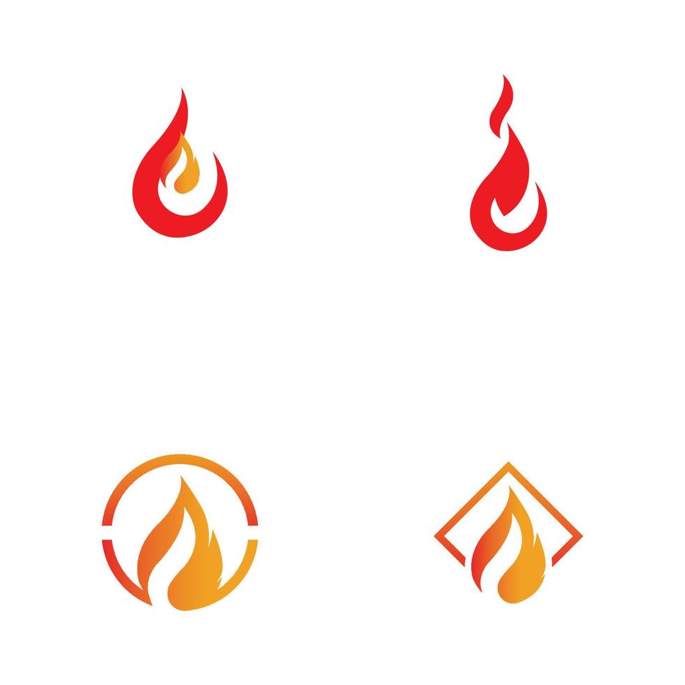 feu avec logo flamme icône vector illustration