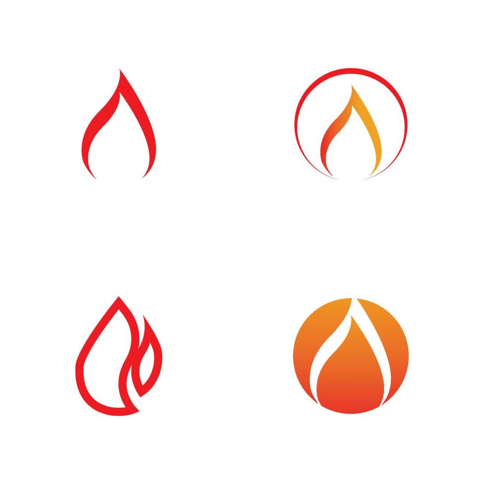feu avec logo flamme icône vector illustration