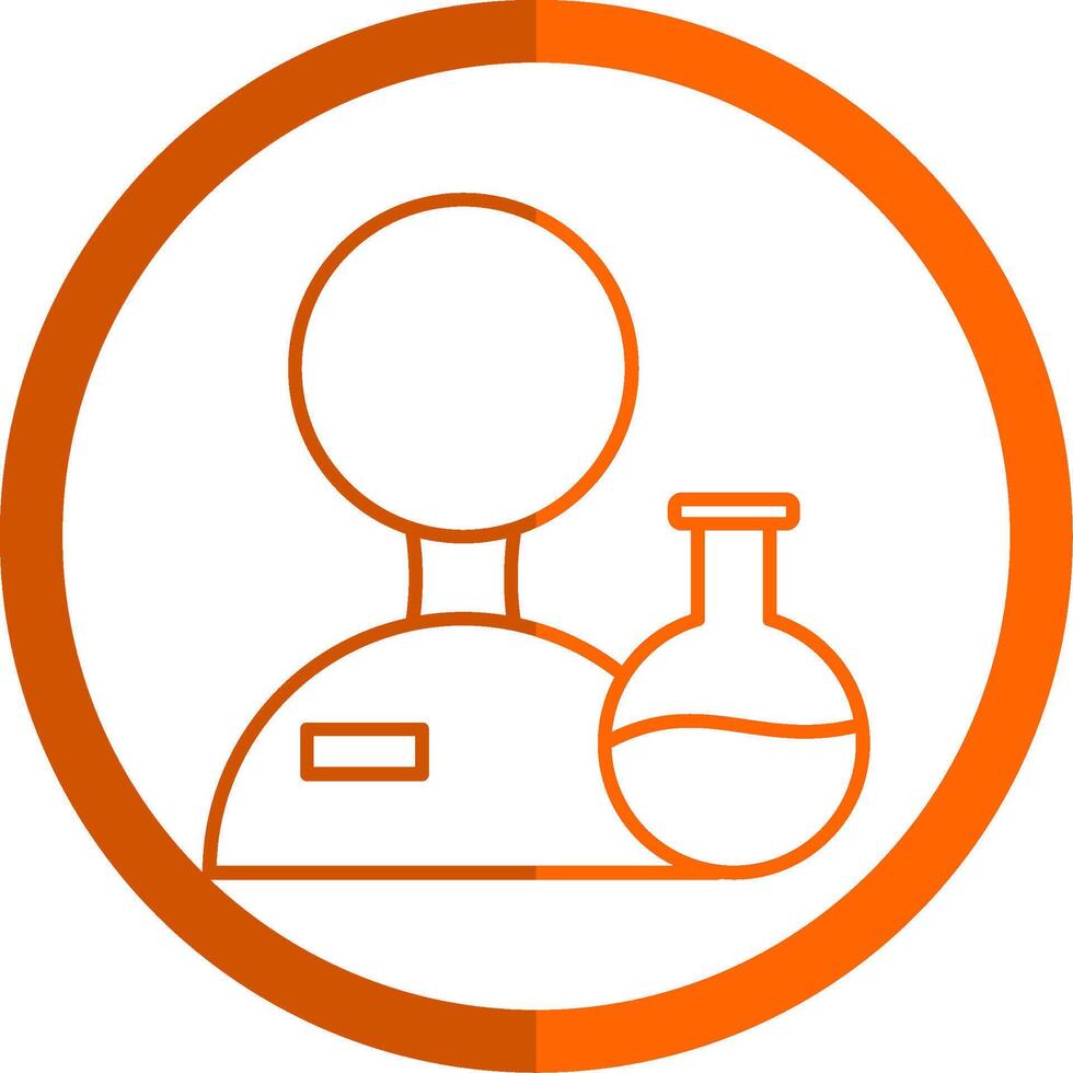 scientifique ligne Orange cercle icône vecteur