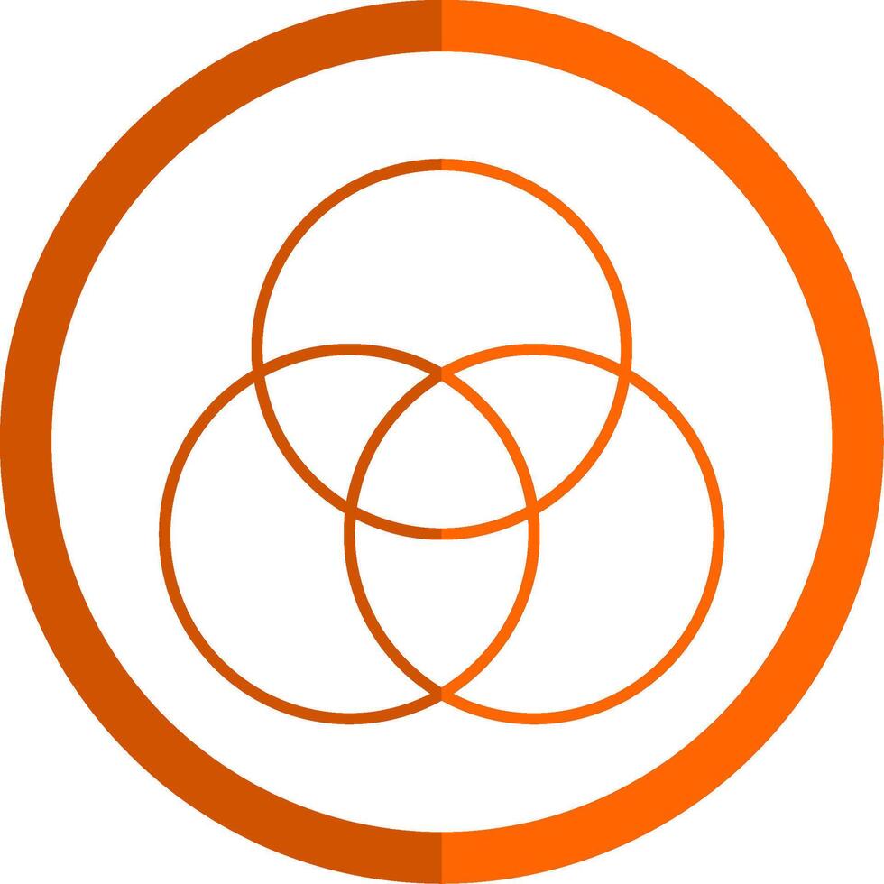 Couleur palette ligne Orange cercle icône vecteur
