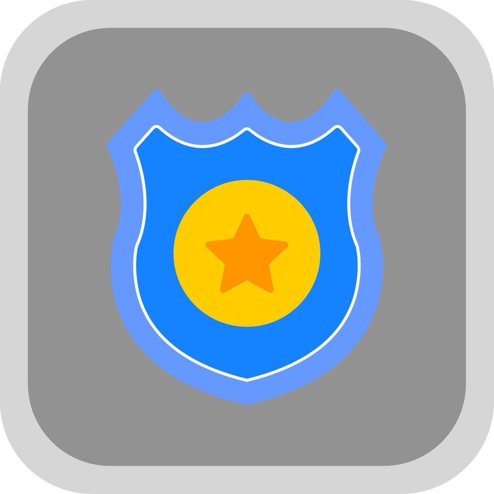 police badge plat rond coin icône vecteur