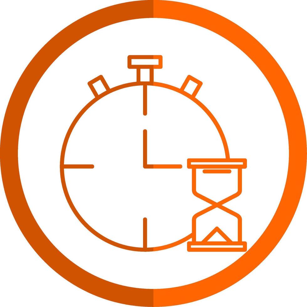 date limite ligne Orange cercle icône vecteur