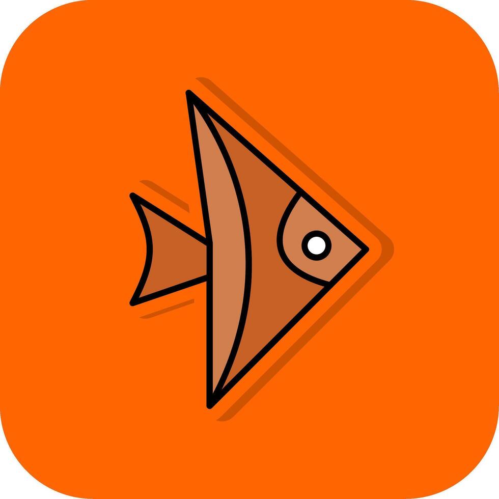 poisson rempli Orange Contexte icône vecteur