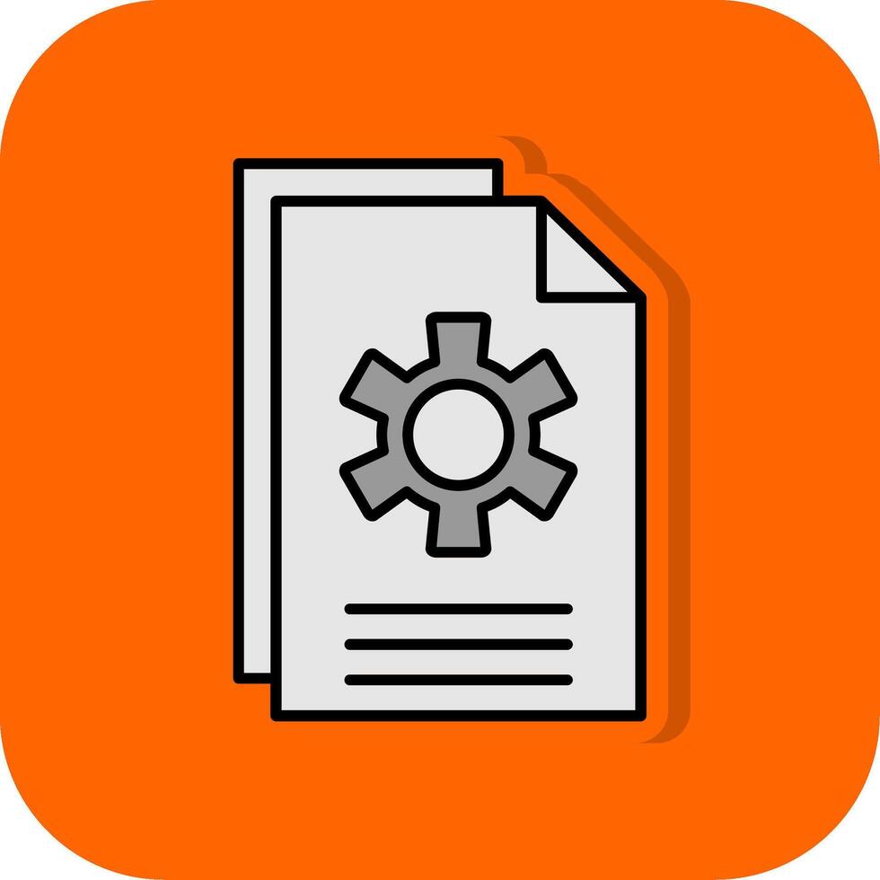 document rempli Orange Contexte icône vecteur