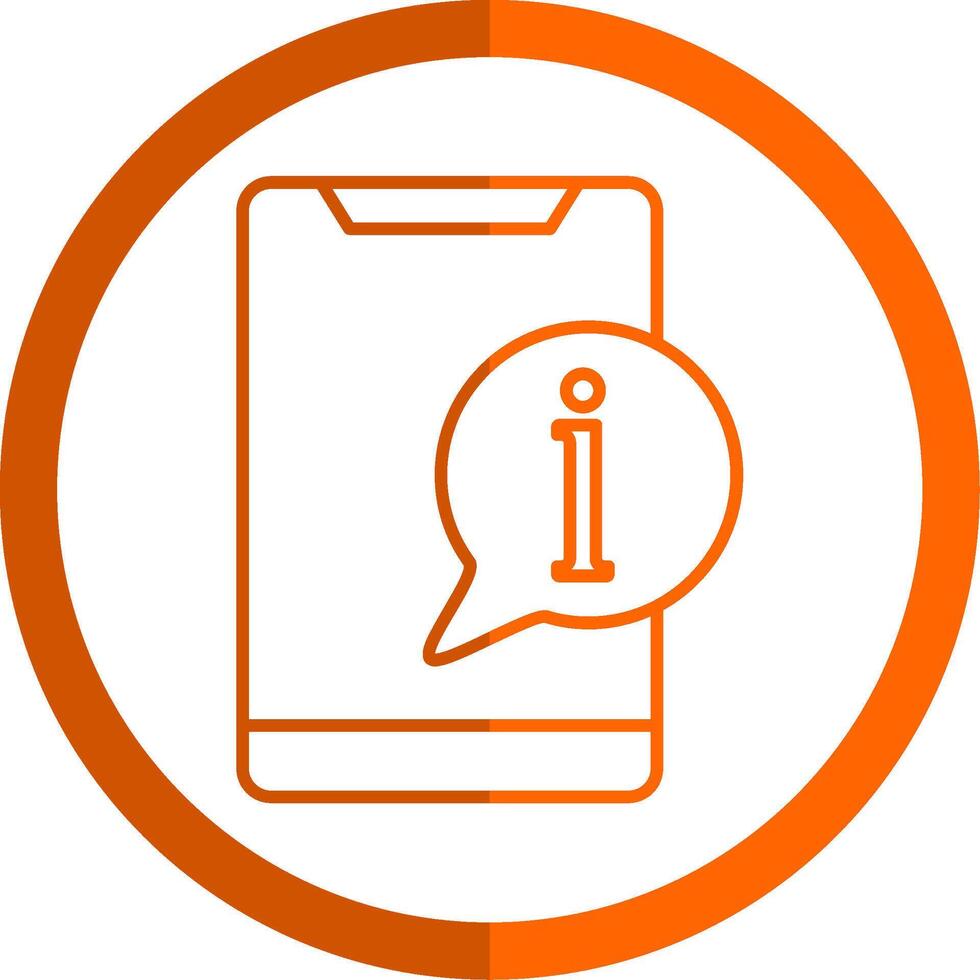 information ligne Orange cercle icône vecteur