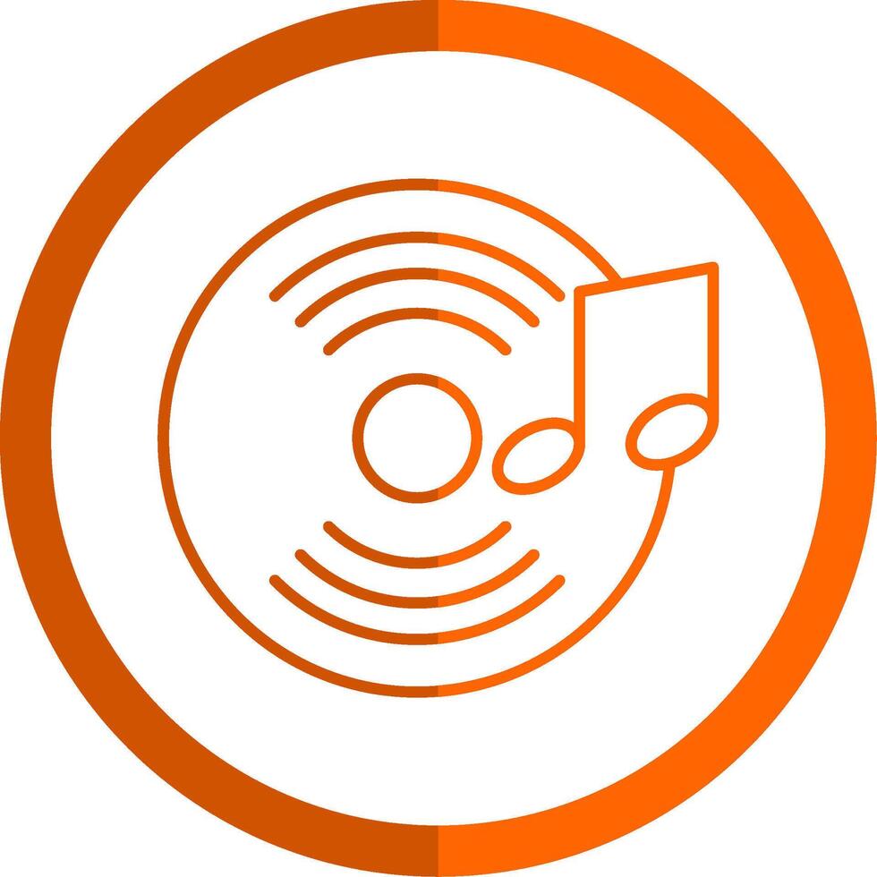vinyle record ligne Orange cercle icône vecteur