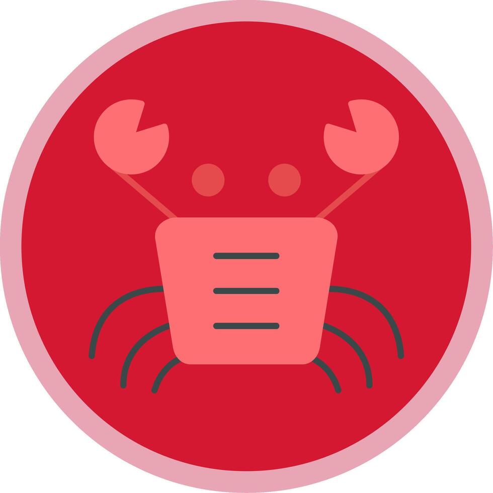 Crabe plat multi cercle icône vecteur
